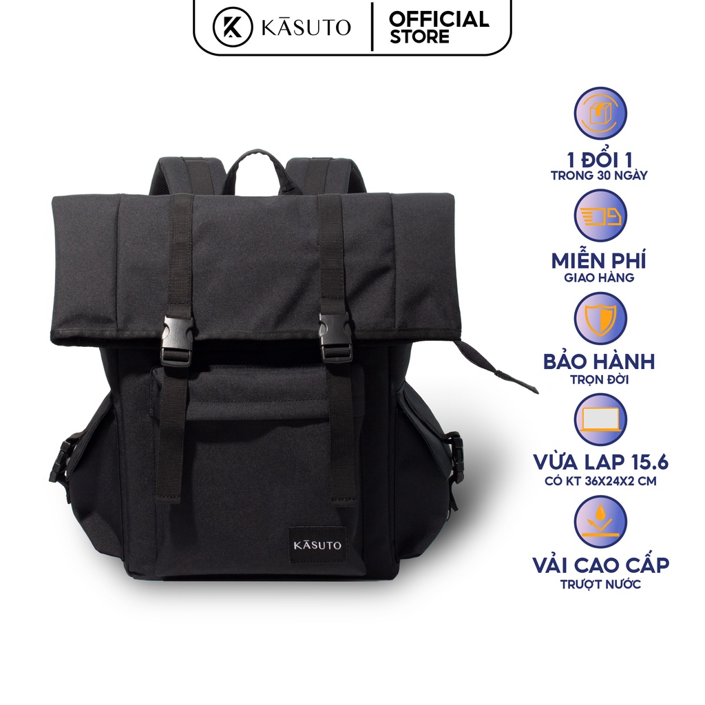 Balo Nam Nữ KASUTO Fold Backpack đựng Laptop 15.6 inch Vải Canvas Balo Đi Học Cặp Nữ Đi Học Thời Trang Cao Cấp