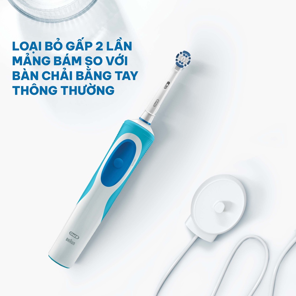 Bàn chải đánh răng điện Oral-B Vitality Precision Clean Blue D12.513-Hàng chính hãng 100% Bảo hành 24 tháng