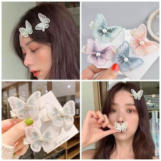 Kẹp tóc bướm thêu KT080