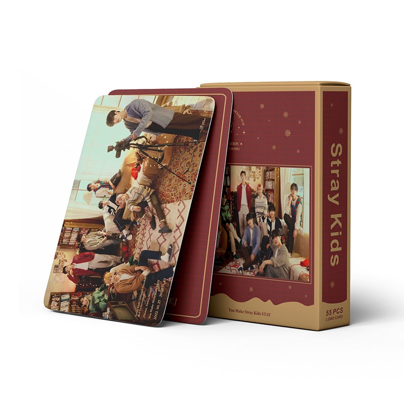 Stray Kids Set 55 Tấm Thẻ Ảnh LOMO 3D Hình Nhóm Nhạc