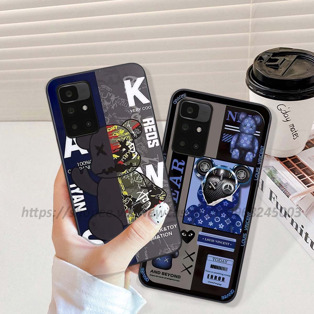 Ốp Xiaomi Redmi 10 in hình Bear Brick,K@ws,smile,...hot trend