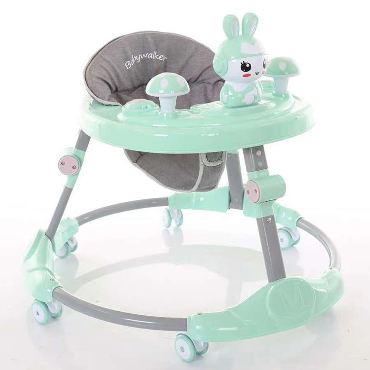XE TRÒN TẬP ĐI CON THỎ CÓ NHẠC, CÓ TAY CẦM,LÓT CHÂN,BÀN ĂN DẶM CÓ ĐÈN VÀ NHẠC. 2in1 (kết hơp bàn ăn cho bé)
