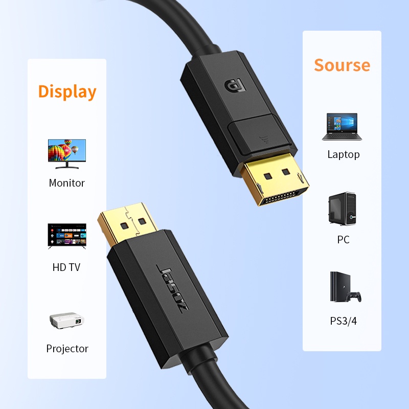 Cáp Displayport DP chuẩn 1.2 JASOZ A114 - Hàng chính hãng - Bảo hành 18 tháng