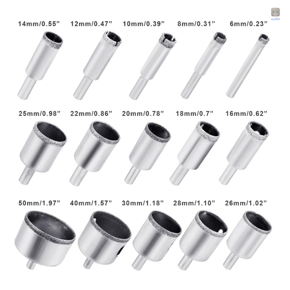 Bộ 15 Mũi Khoan Lỗ 6-50mm Chuyên Dụng Cho Các Loại Cưa Kính / Gốm Sứ A2Honvn