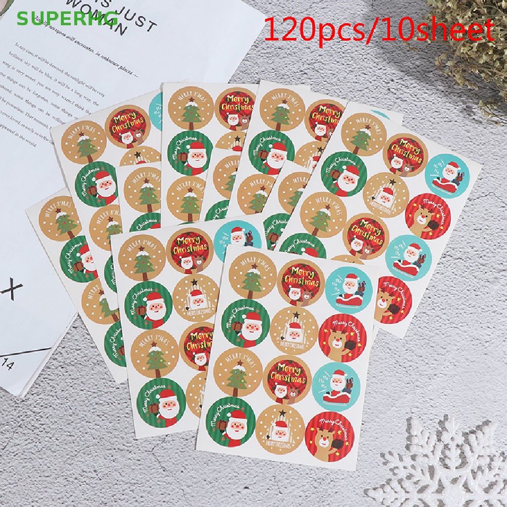 120 Nhãn Dán Quà Giáng Sinh In Chữ Merry Christmas