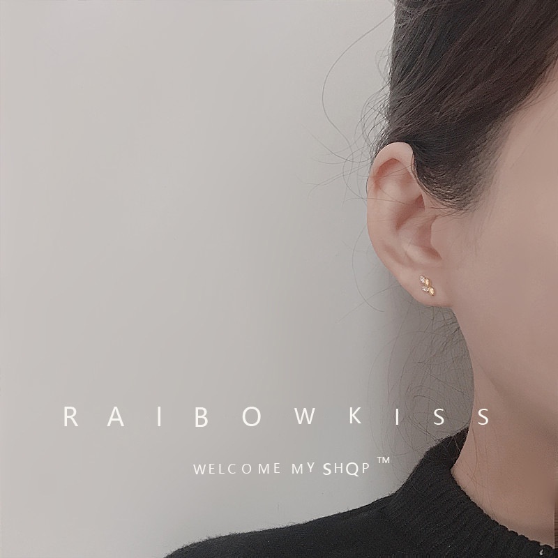 Khuyên Tai Tròn Đính Đá Zircon Mini ruiyan