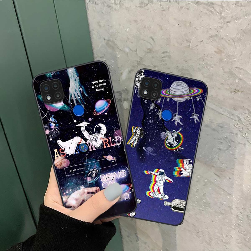 Ốp lưng Xiaomi Redmi 9C hình phi hành gia phê pha, lang thang trên mây, ốp rẻ bền đẹp