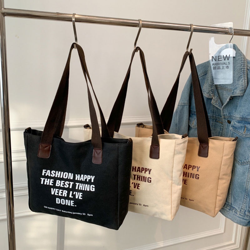 Túi Xách canvas Cỡ Lớn Thiết Kế Đơn Giản Thời Trang Hàn Quốc