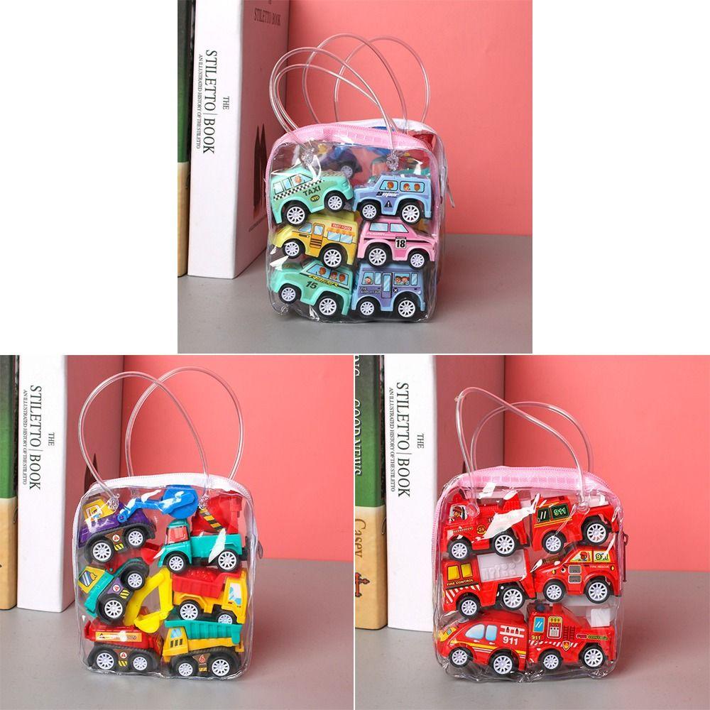 Set 6 Mô Hình Xe Xúc Đất Mini Có Lưng Độc Đáo Cho Bé