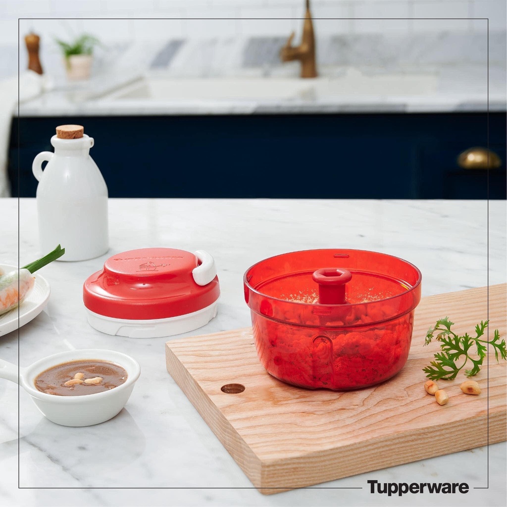 Dụng cụ xay thực Phẩm cầm tay xay các loại gia vị, thịt nạc, tôm, đồ ăn dặm Tupperware Turbo Chopper lưỡi dao sắc bén
