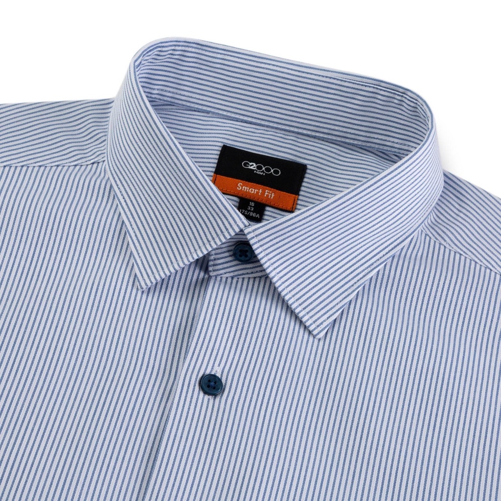 Áo Sơ Mi Nam G2000  Tay Dài Kẻ Sọc Màu Xanh