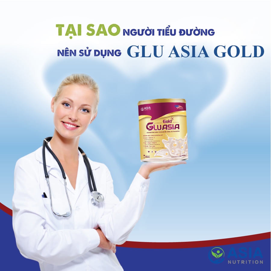 Sữa tiểu đường Glu Asia Gold cao cấp Asia Nuitrition 400g tác dụng cung cấp dinh dưỡng, năng lượng cho người tiể.u đường