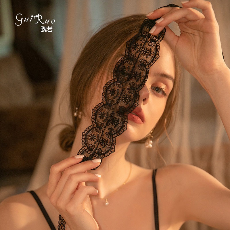 Mặt nạ bịt mắt ren hoa tiết hoa cúc gợi cảm - băng đô băng mắt sexy xuyên thấu phụ kiện cosplay