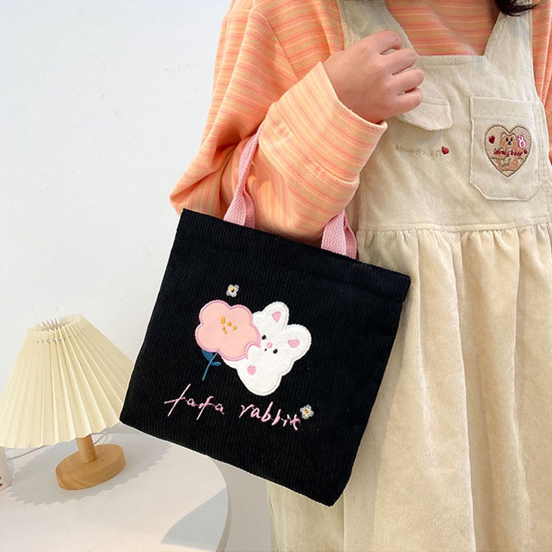 One Túi Xách Vải canvas Thêu Họa Tiết Xinh Xắn Phong Cách Nhật Bản Cho Bạn Gái