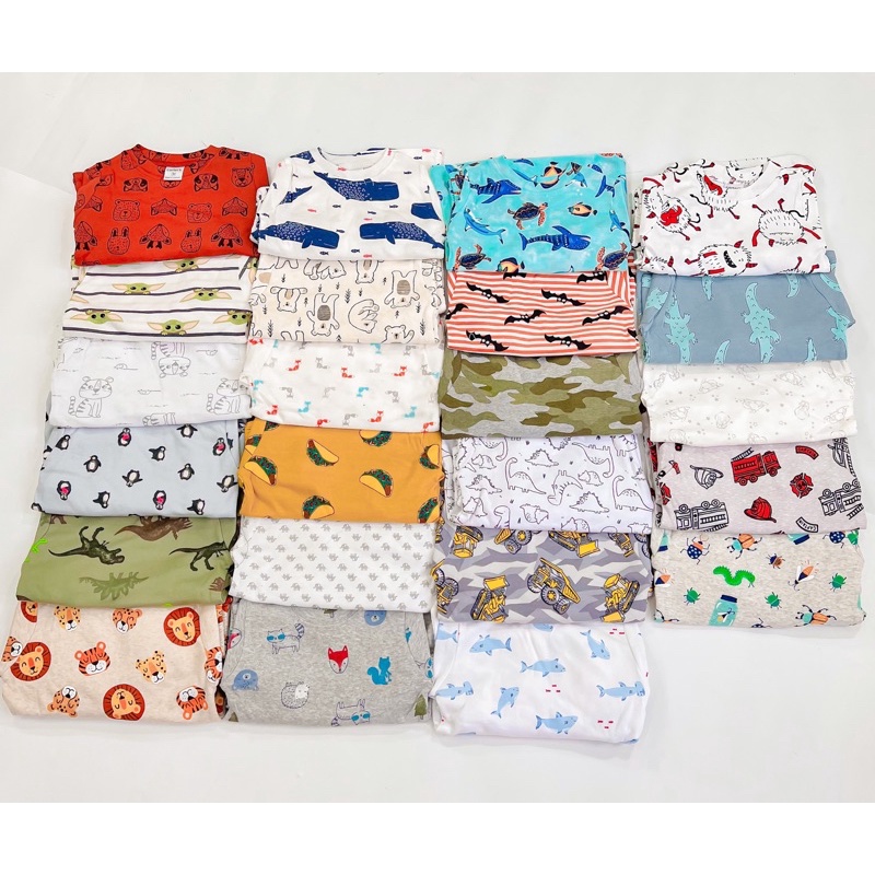 Bộ dài tay cotton VNXK cho bé trai mặc nhà đi ngủ bộ pijjama chất thoáng nhẹ họa tiết