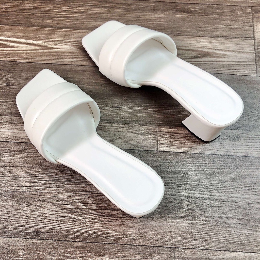 Guốc 7 phân đế vuông có quai độn mút êm chân Avela 35CG