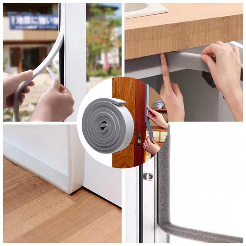 Cuộn Băng Keo Xốp Dán Viền Cửa Sổ Xe Hơi Cách Âm Chống Va Chạm 2M