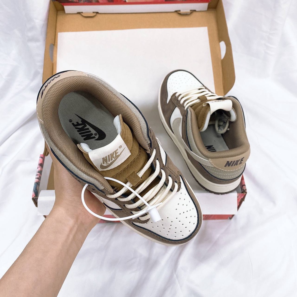 🎁Giày Thể thao da lộn màu nâu Sb D.unk low Coffe