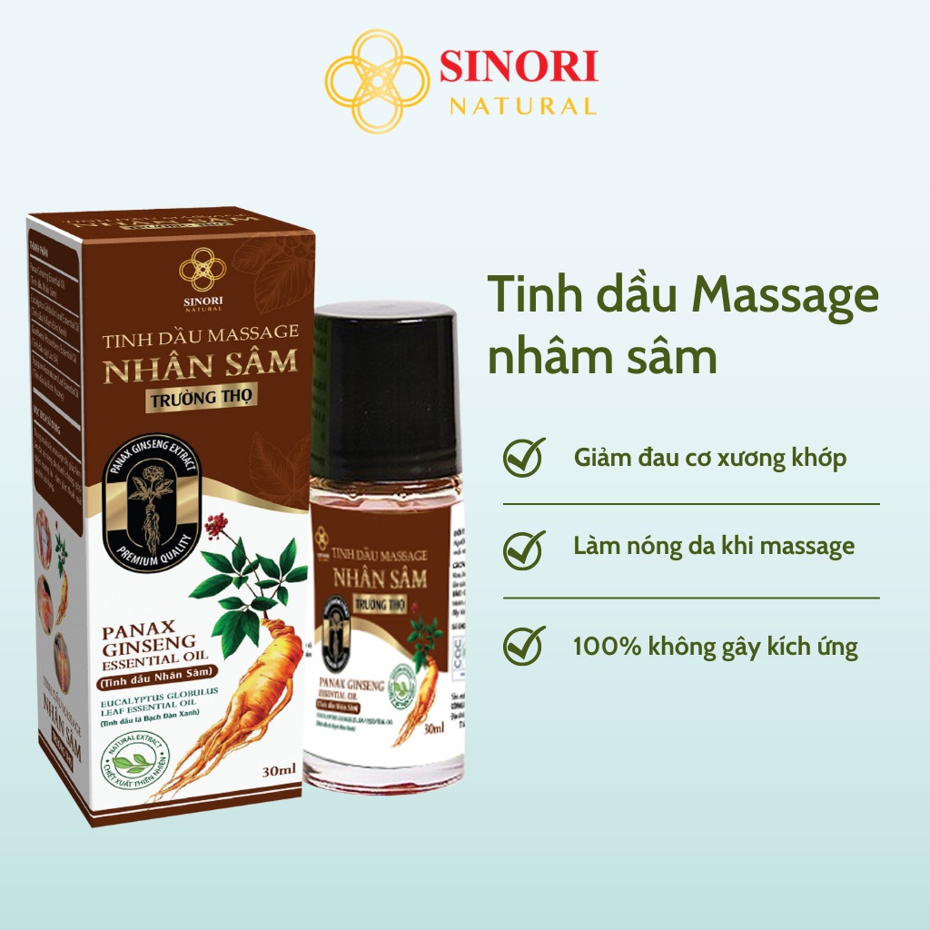 Tinh dầu massage nhân sâm phụ hồi cơ Sinori 50ml