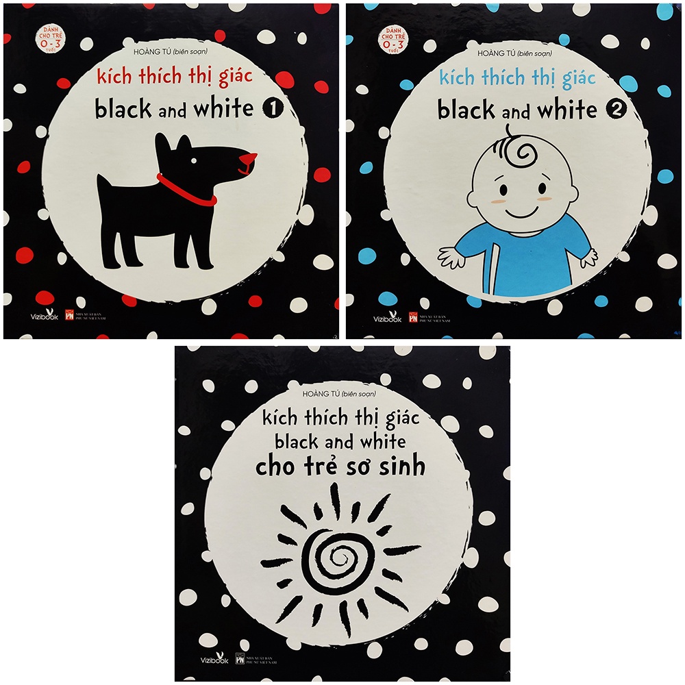 Sách - Kích thích thị giác Black and White combo 3 cuốn dành cho trẻ sơ sinh