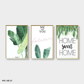Bộ 3 tranh treo tường tropical lụa kim sa - có khung - tặng phụ kiện treo