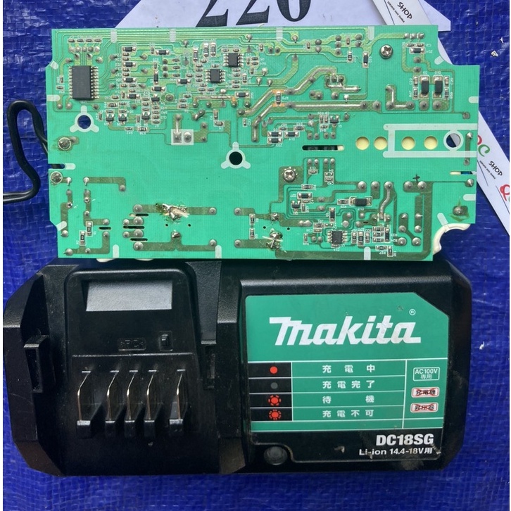 Sạc zin Makita DC 18SG  lên điện 220v cho pin zin 14,4v >>18v