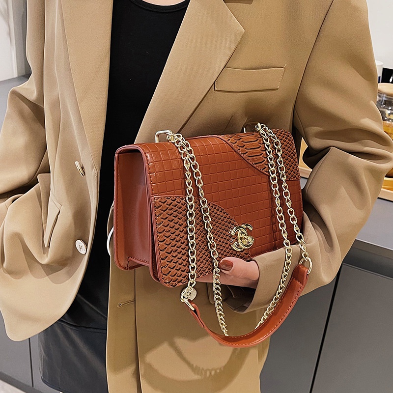 Túi Đeo Vai Vân Da Cá Sấu Cao Cấp Phong Cách Cổ Điển Thời Trang Cho Nữ