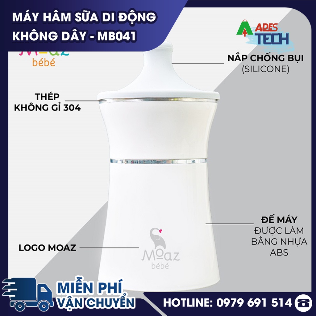 MÁY HÂM SỮA DI ĐỘNG KHÔNG DÂY - MB041 - Bảo hành chính hãng