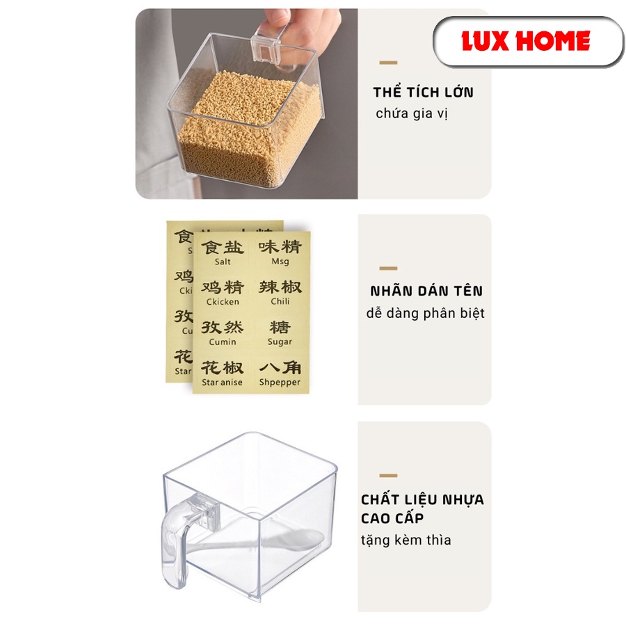 Hộp đựng gia vị nhiều ngăn treo tường LUXHOME, Kệ đựng gia vị gắn tường tiện lợi cho nhà bếp