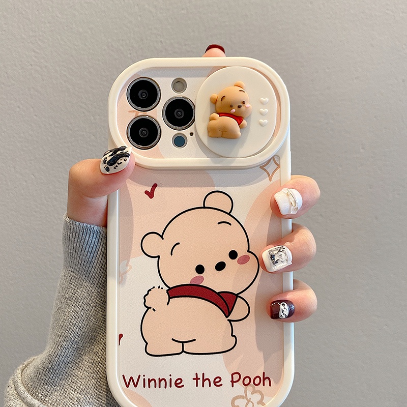 Ốp Điện Thoại Họa Tiết Hoạt Hình Winnie the pooh 3d Cho iphone 15 14 13 12 11 pro max xs xr x 15 plus