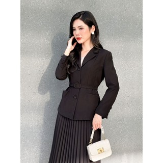 Áo blazer ôm cắt cup kèm đai_đen_lalya_av67