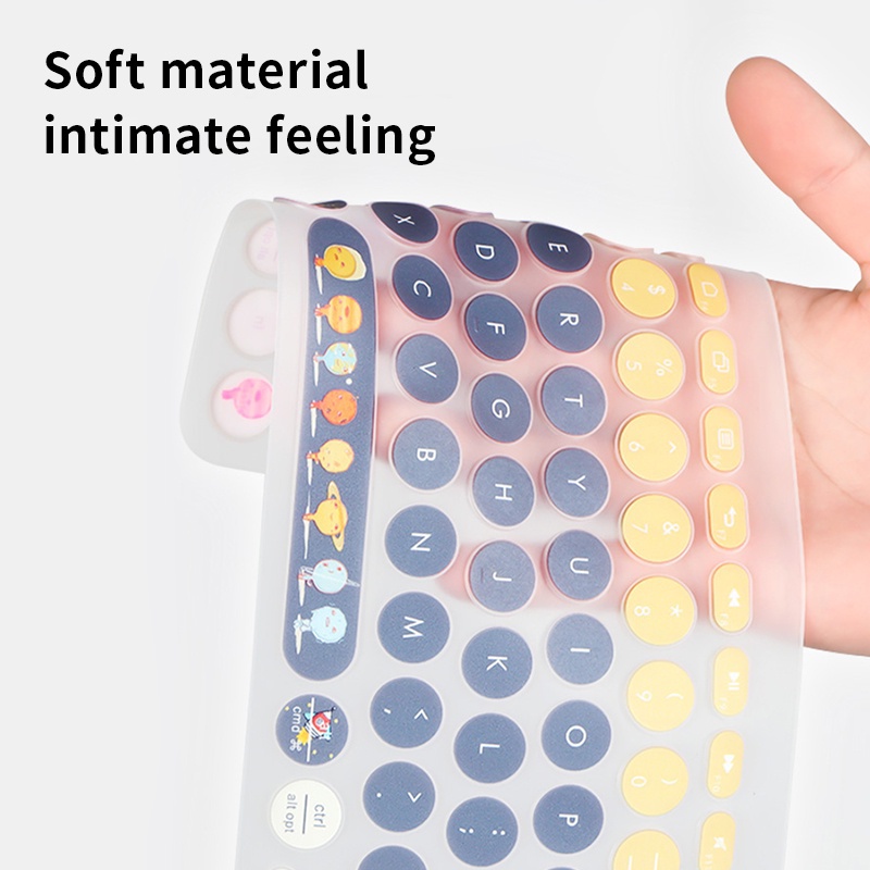 Miếng Dán Bàn Phím Bluetooth Không Dây Logitech K480 K380 Bằng Silicon Chống Nước Chống Bụi Họa Tiết Hoạt Hình