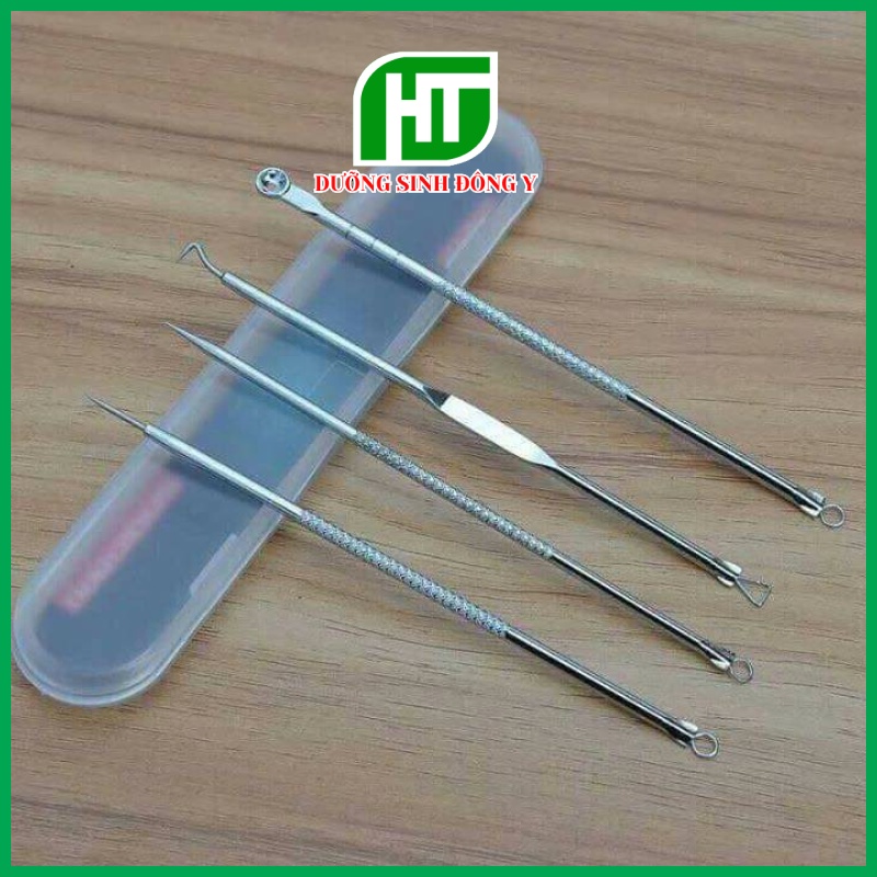 Hộp 4 Que Nặn Mụn, Bộ Nặn Mụn Cao Cấp Nặn Mụn Cám, Nặn Mụn Đầu Đen Spa