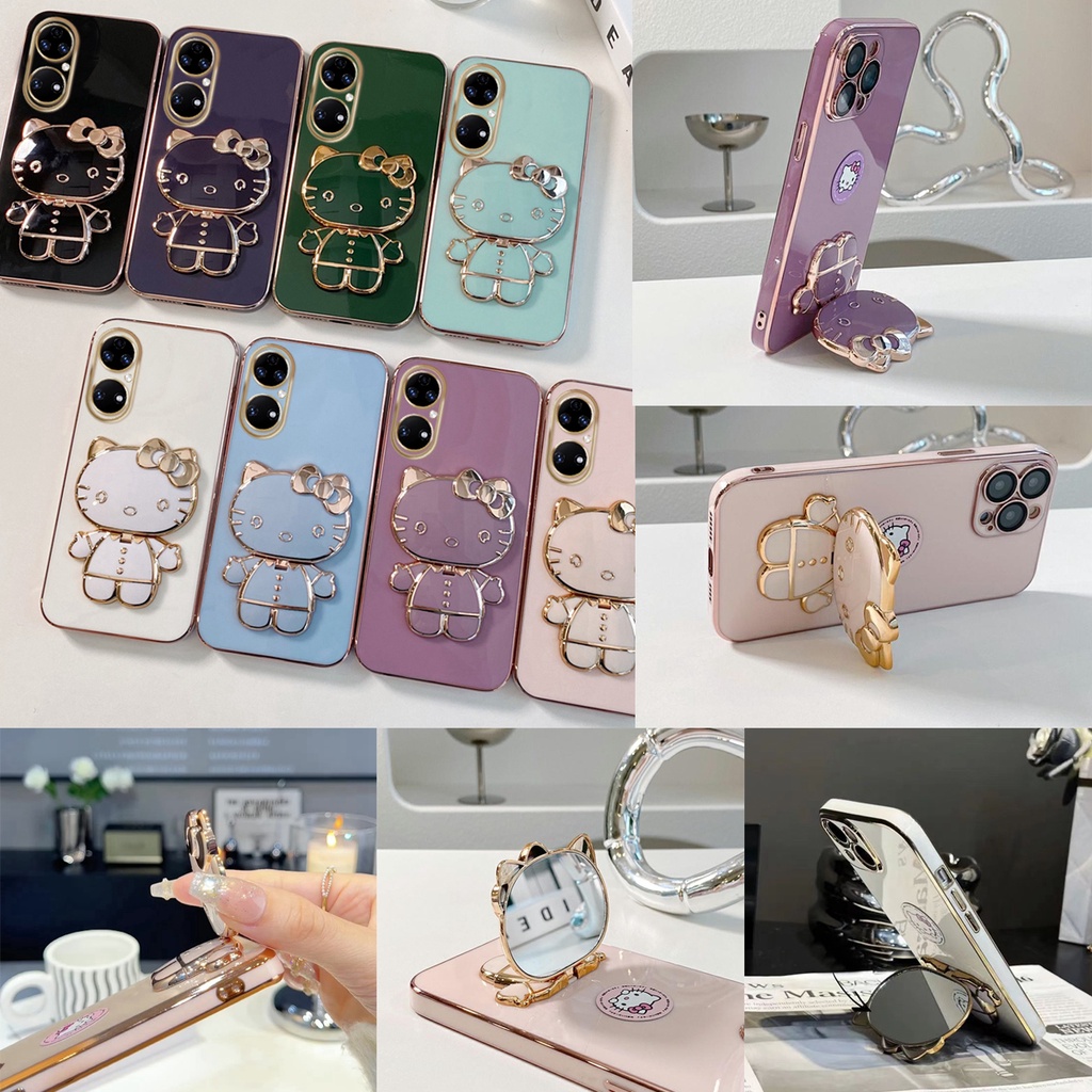 Ốp Điện Thoại Tráng Gương Họa Tiết Hello Kitty Dễ Thương Cho Samsung S23 Ultra S22 Plus