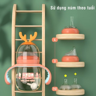 Bình tập uống nước và sữa cho bé 3in1 theo 3 giai đoạn