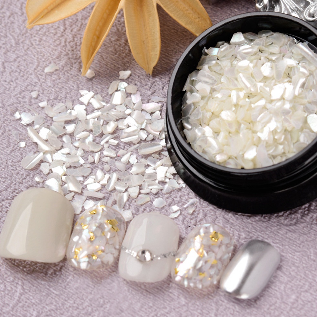 1 Hộp Đá Vỏ Sò Tự Nhiên Dùng Trang Trí Móng Tay Nghệ Thuật