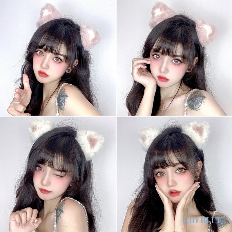 Kẹp Tóc Hình Tai Mèo Bằng Lông Nhung Dễ Thương Xinh Xắn Cho Bé Gái