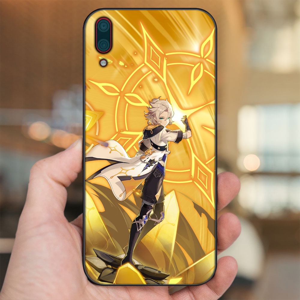 Ốp lưng Huawei Y7 Pro 2019 viền đen in hình Albedo Genshin Impact