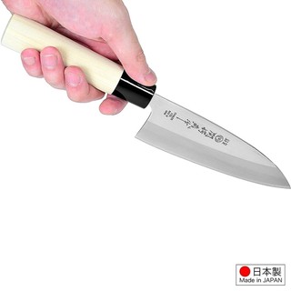 Dao bếp lưỡi dày Deba Tsubazo xuất xứ Nhật Bản 28cm lưỡi thép cacbon không gỉ, cán gỗ tự nhiên