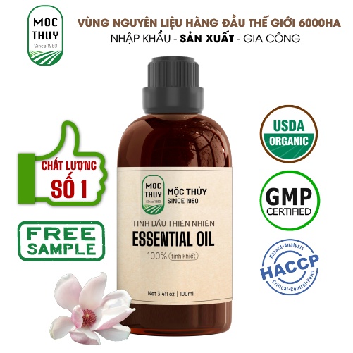 Tinh dầu Hoa Mộc Lan nguyên chất hữu cơ MỘC THỦY khử mùi làm thơm phòng thư giãn 10ml,100ml - Đạt chuẩn chất lượng