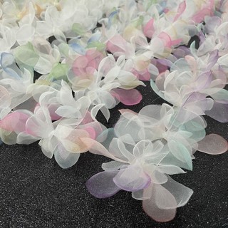 Dải dây hoa 3d bằng vải voan phối ren dùng trang trí váy diy 1 yard