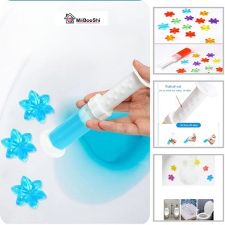 Gel thơm khử trùng bồn cầu hình hoa gel thơm toilet nhà vệ sinh dạng thạch hình bông hoa với 6 mùi MiibooShi TX55599