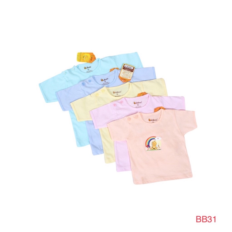Áo thun cotton màu cài vai/cài giữa cho bé trai/gái