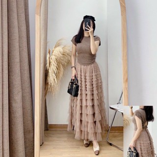 Chân váy von xoè dáng dài nhiều tầng nhiều mầu hàng quảng châu