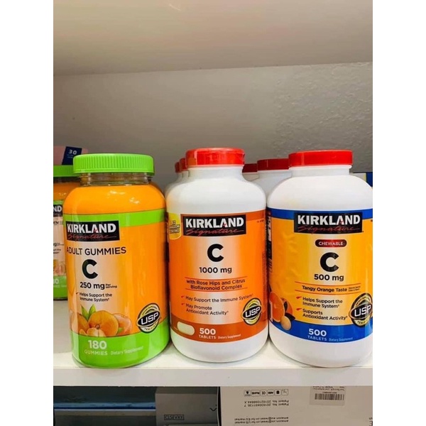 Viên Ngậm Vitamin C 500mg Kirkland Signature Cheweble 500v