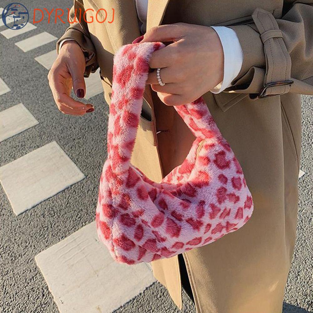 Túi Xách Lông Xù Nhỏ Xinh Thời Trang Retro Dễ Phối Đồ Cho Nữ