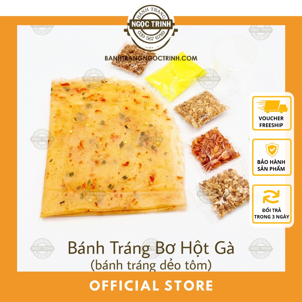 Set 5 Túi Bánh tráng bơ hột gà loại bánh tráng dẻo tôm Bánh Tráng Ngọc Trinh