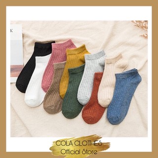 [Vớ Nữ Cổ Ngắn] Tất Nữ Nhún Cổ Ngắn Phong Cách Vintage Hàn Quốc