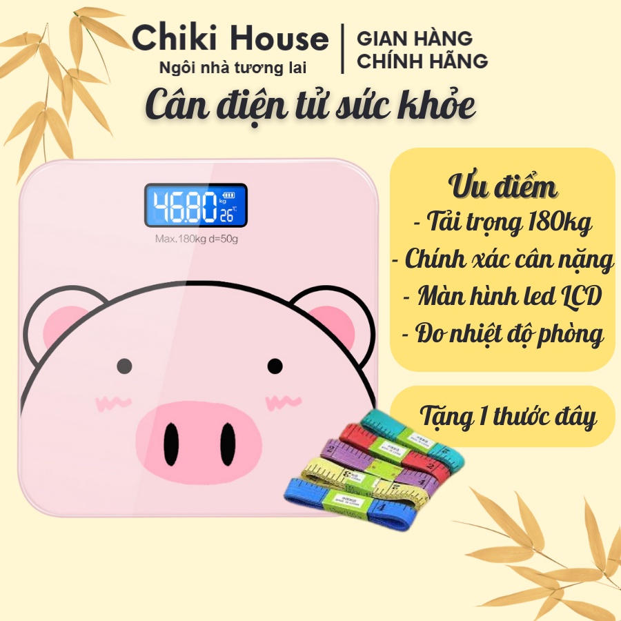 Cân điện tử sức khỏe heo hồng Chiki House - Cân lợn hồng cao cấp chính hãng