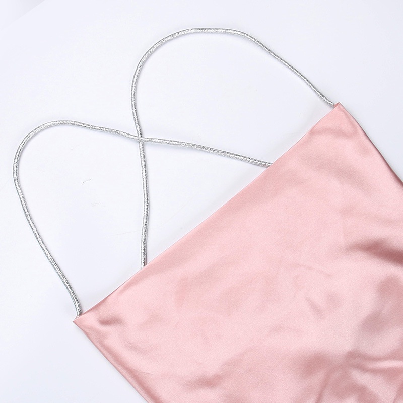 DUNEA Đầm y1101 vải satin không tay hở lưng gợi cảm thời trang dành cho nữ